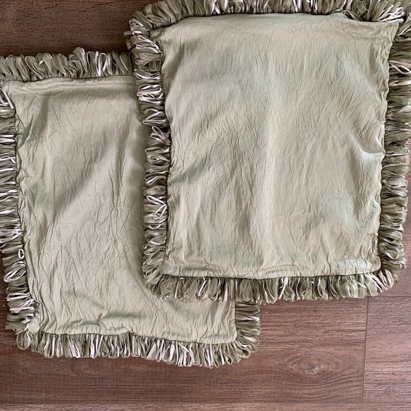 Green Fringed Throw Pillows - Picture 9 of 9